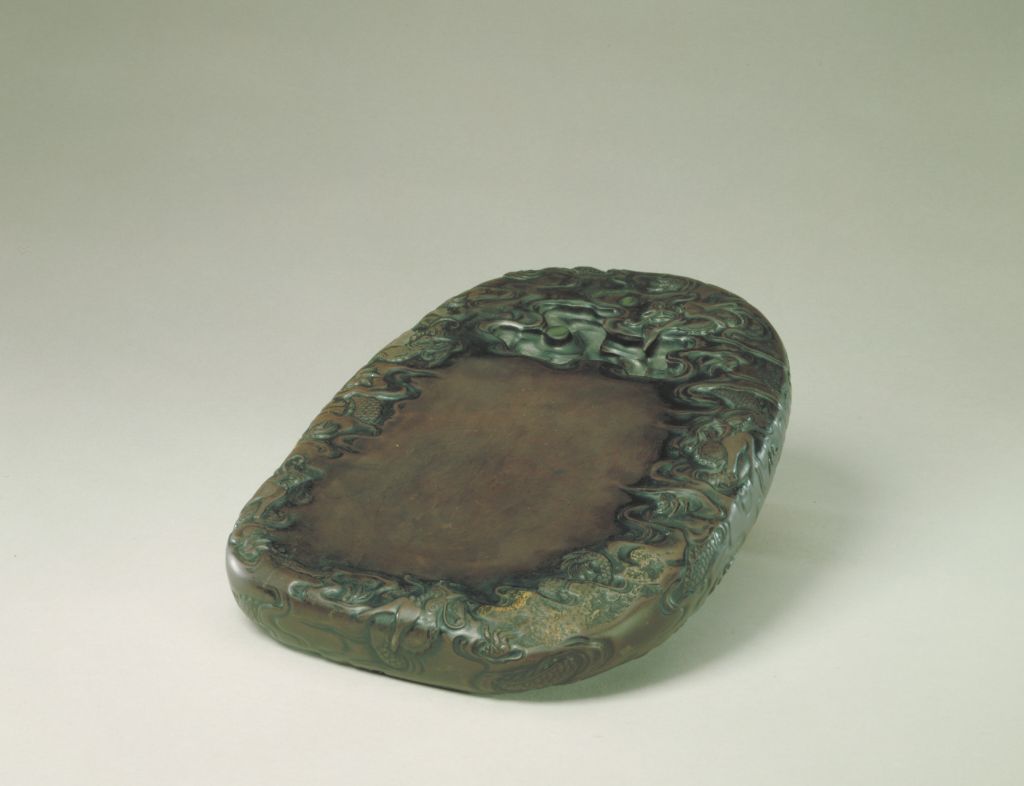 图片[1]-End-stone carved nine-dragon inkstone-China Archive